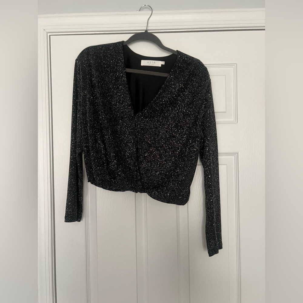Astr - black sparkly top